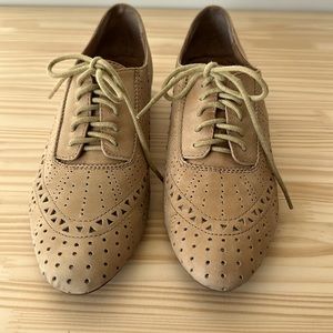 SOLD!Jeffery Campbell of California Lace up Oxford Saddle Loafers,Tan,size 7.5